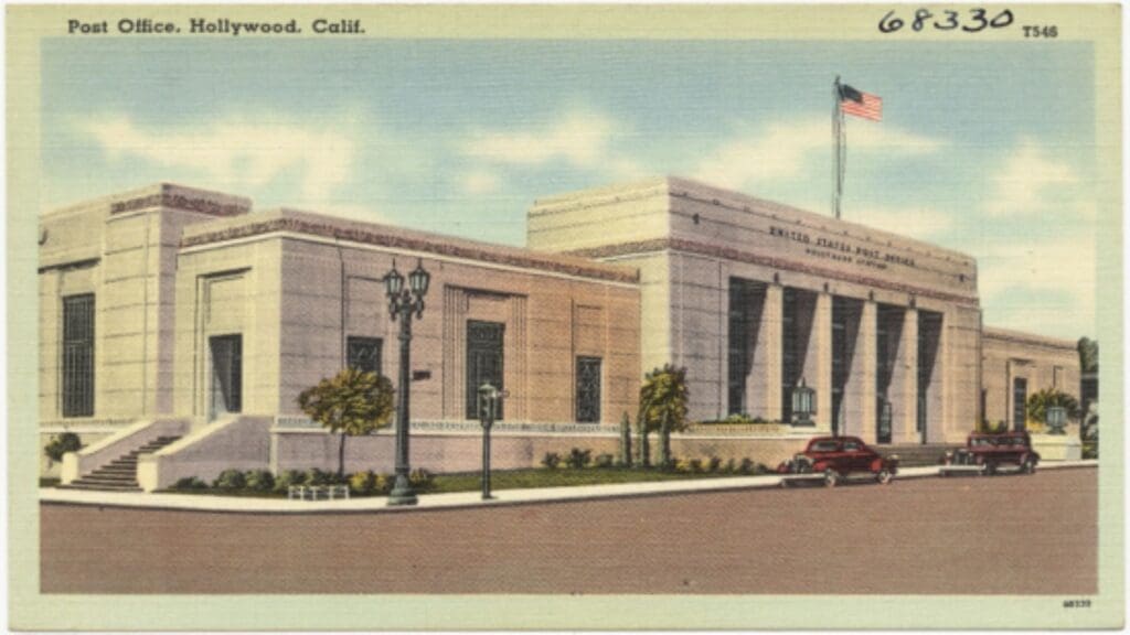 Hollywood Post Office Postcard
